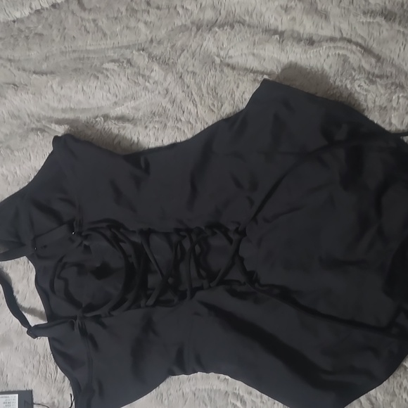 TA3 One Shoulder Black One Piece Swimsuit - Medium Short - Picture 2 of 8